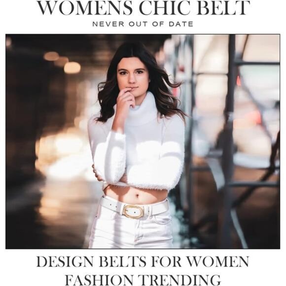 3 Pack Women's Belts for Jeans Pants Fashion Gold Buckle Ladies Dress - Picture 4 of 5